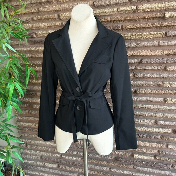 Rampage Black Fitted Belted Jacket Size Medium - Picture 6 of 8